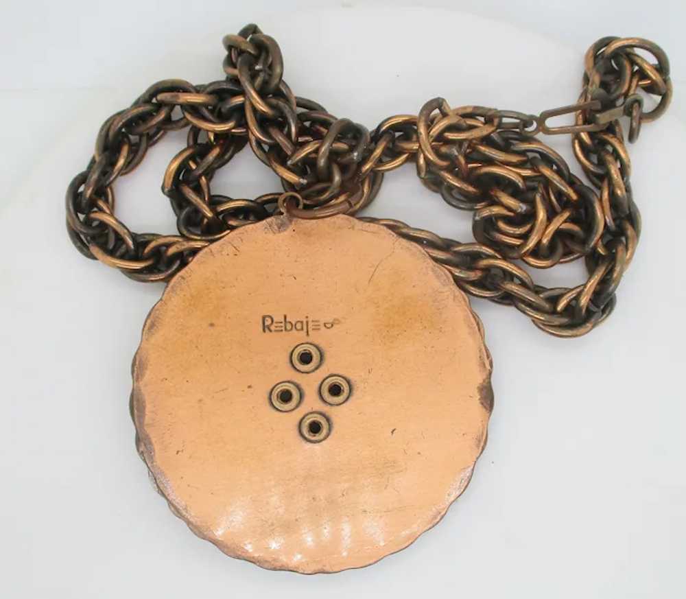 Frank Robajes Copper Pendant on Copper Chain Circ… - image 2