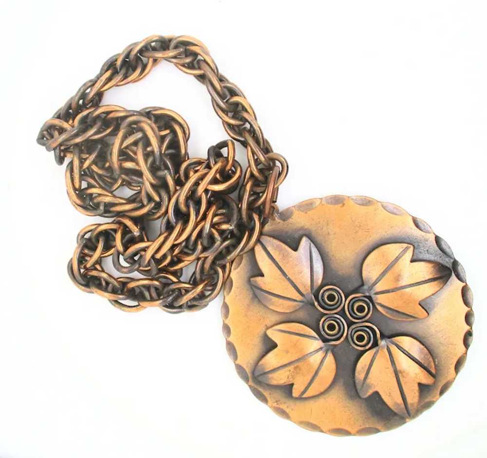Frank Robajes Copper Pendant on Copper Chain Circ… - image 3