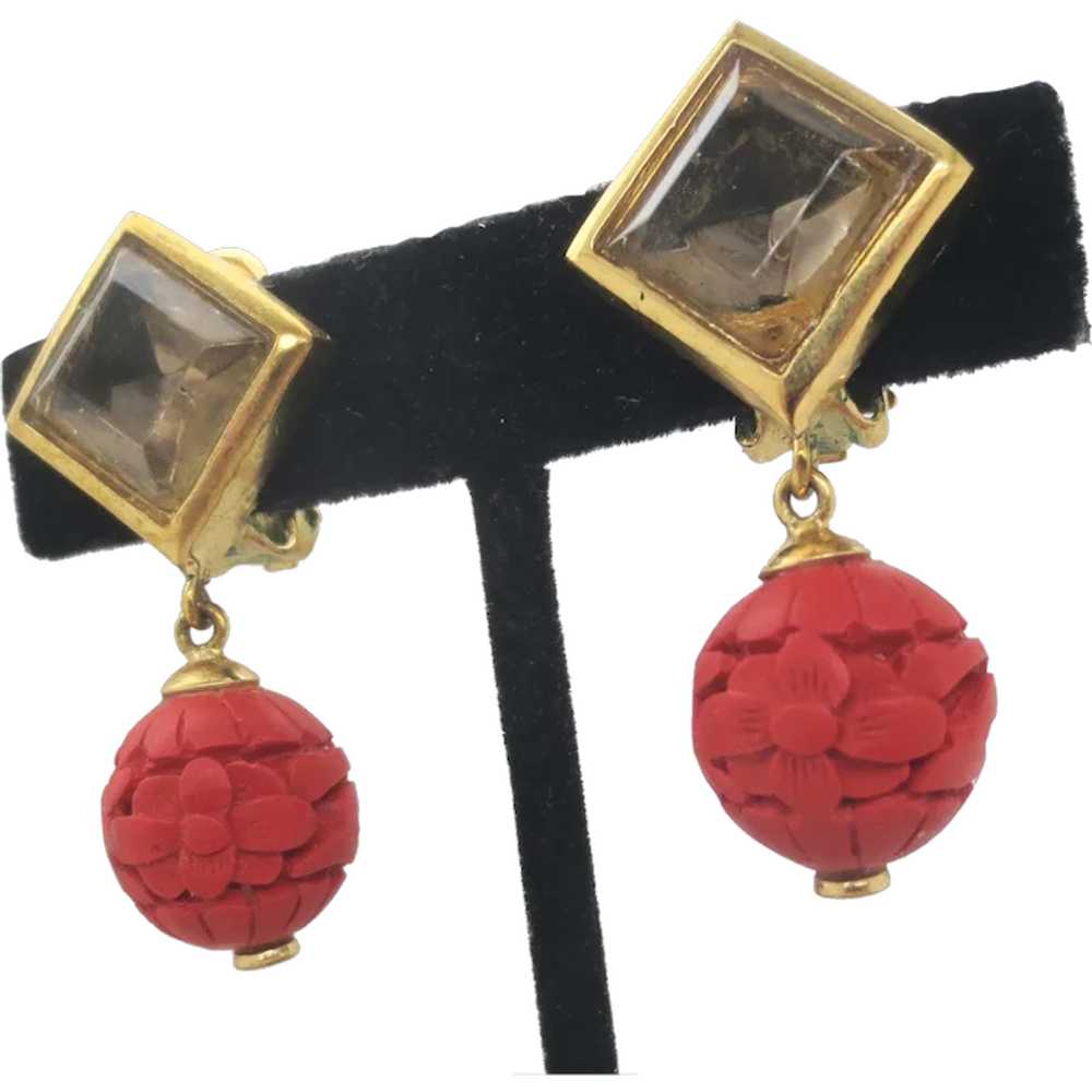 Francesca Romana Citrine dangle Clip-on Earrings - image 1