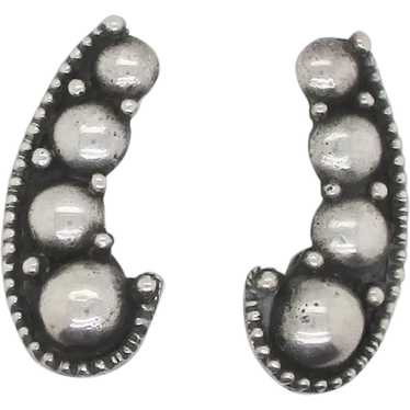 1960s Sterling Silver Clip on Earrings - image 1