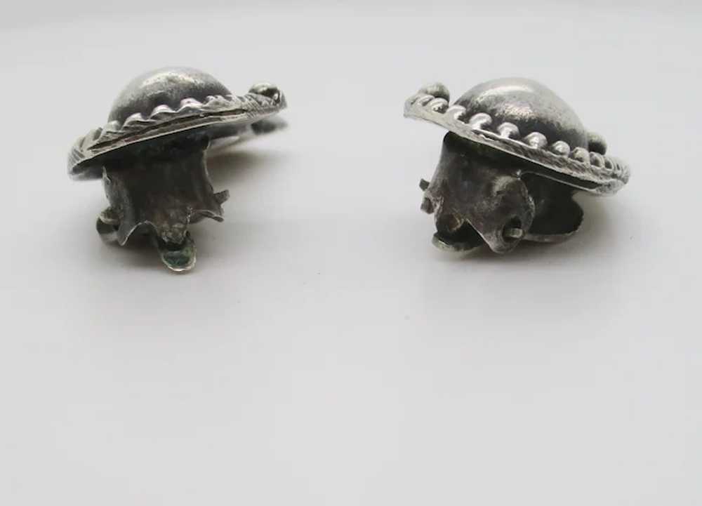 1960s Sterling Silver Clip on Earrings - image 3