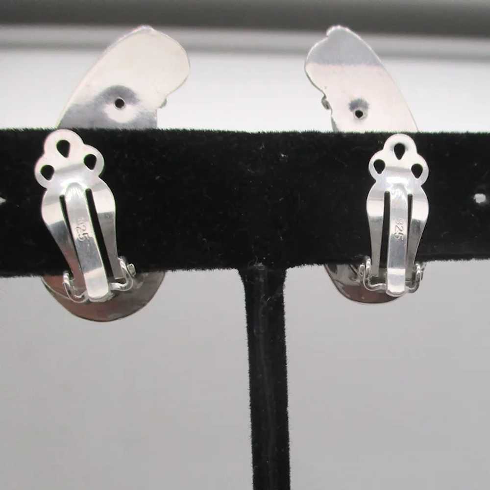 1960s Sterling Silver Clip on Earrings - image 5