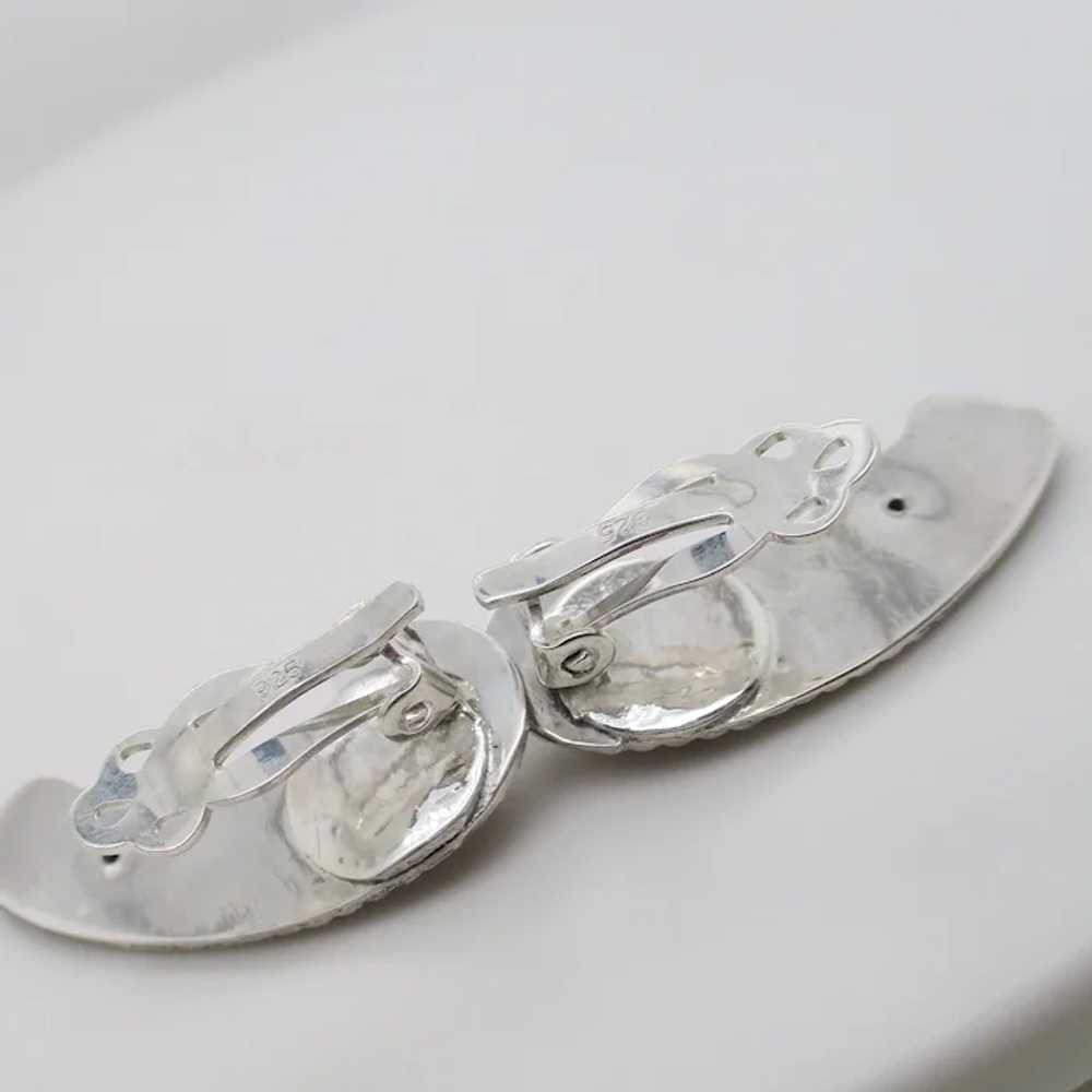 1960s Sterling Silver Clip on Earrings - image 6