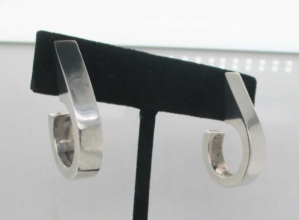 High-Style Sterling Tech Design Earrings - image 2