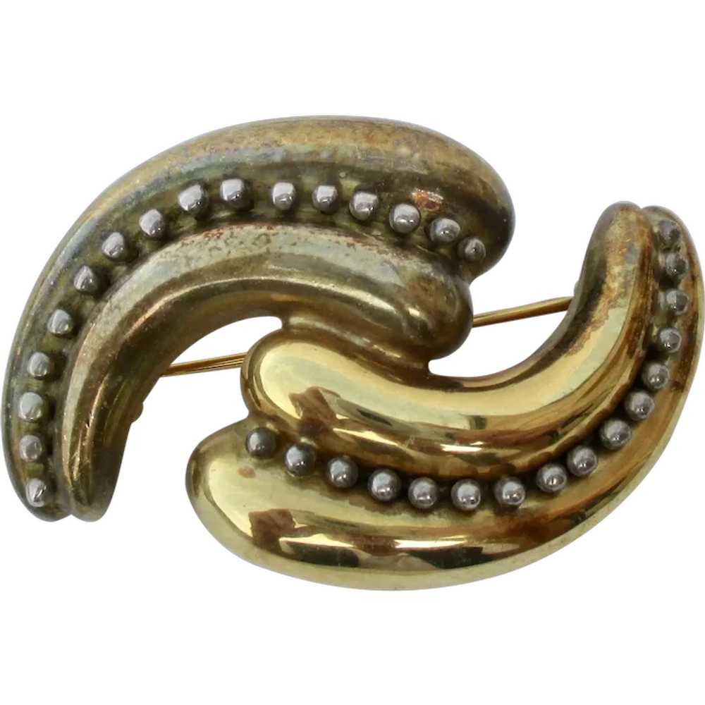 Mid-Century Style Double Curl Pin by Vaubel - image 1