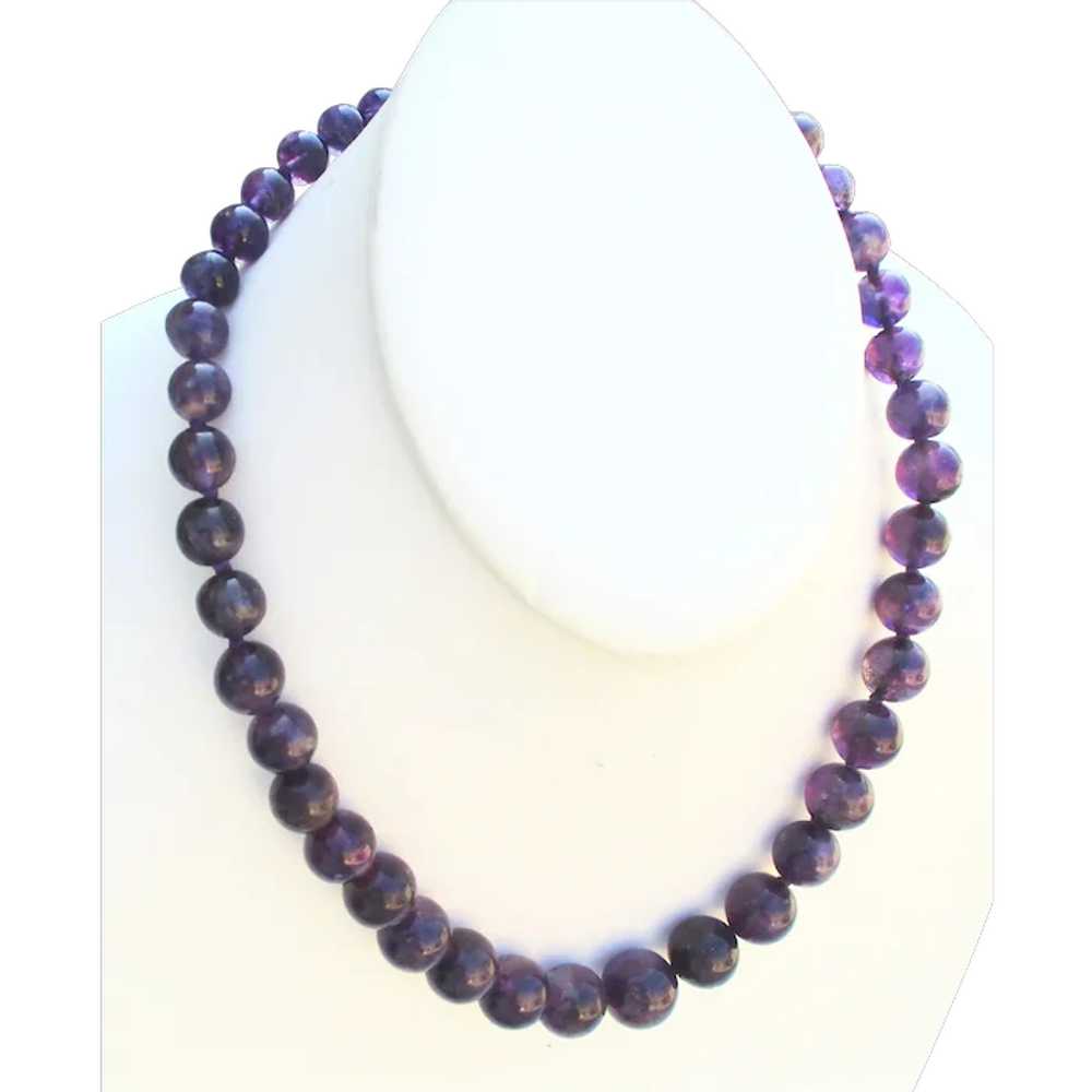 Deep Purple Amethyst Bead Necklace - image 1