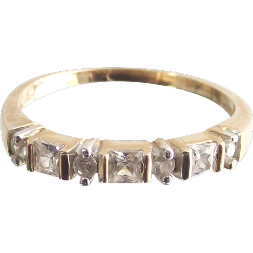 10 Karat Gold Ring Guard  3 Princess Cut & 3 Roun… - image 5