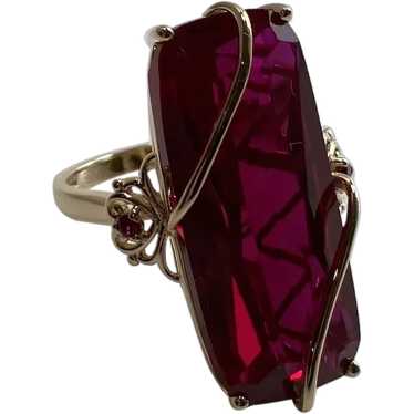 Twenty One Caret Lab Created Ruby 18Kt Gold over … - image 1