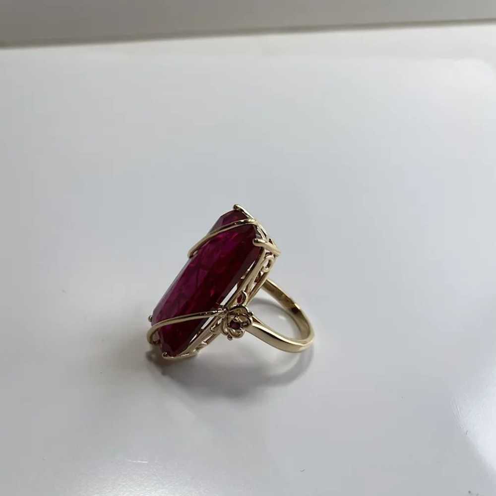 Twenty One Caret Lab Created Ruby 18Kt Gold over … - image 2