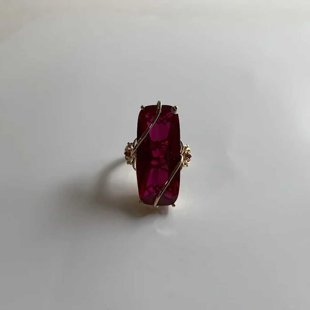 Twenty One Caret Lab Created Ruby 18Kt Gold over … - image 3