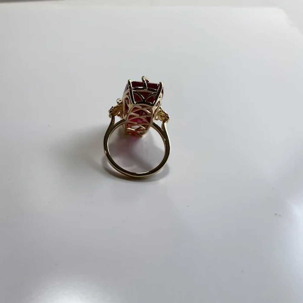 Twenty One Caret Lab Created Ruby 18Kt Gold over … - image 4