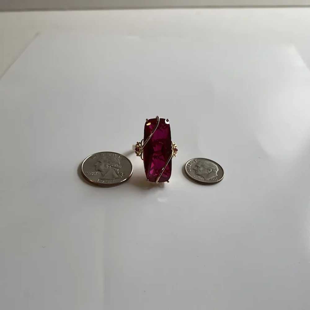 Twenty One Caret Lab Created Ruby 18Kt Gold over … - image 6