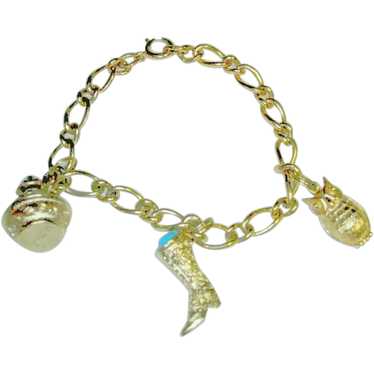 Cutest Bracelet & Charms Victorian Style Gold Tone