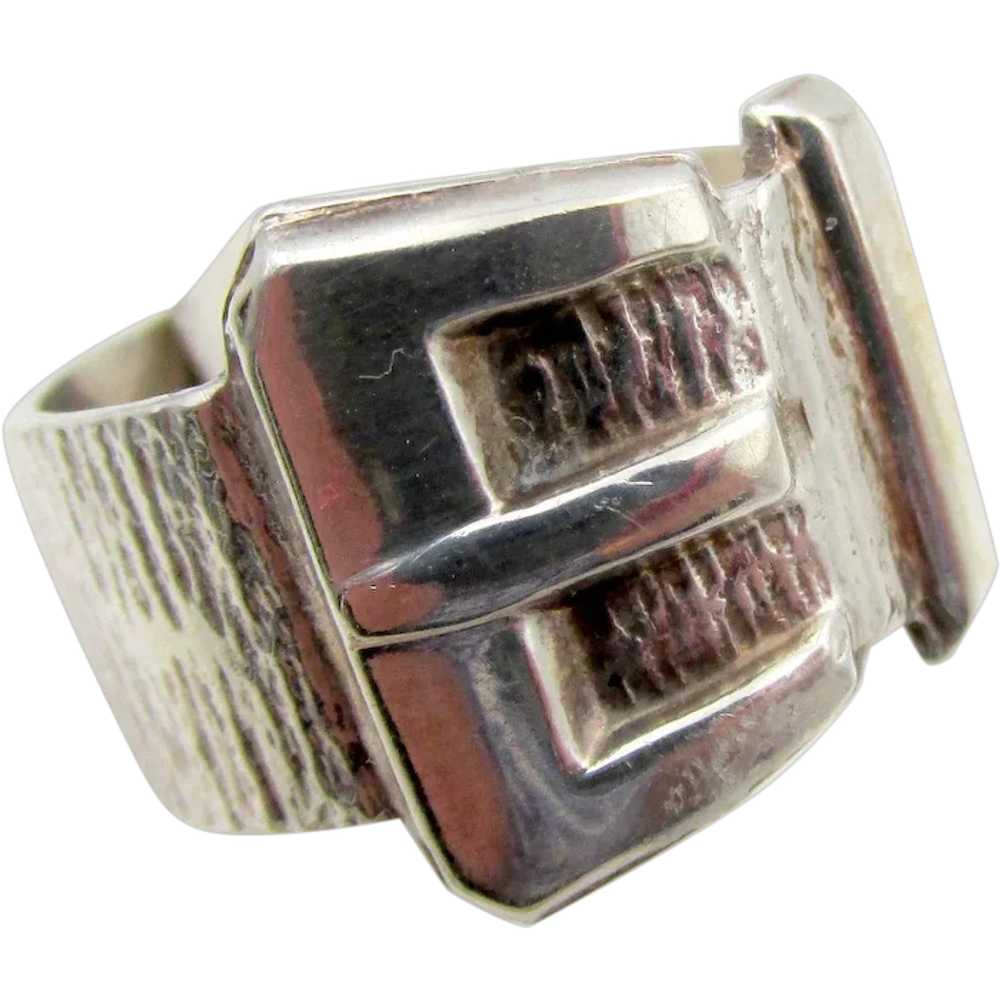 Vintage English Sterling Silver Buckle Ring - US … - image 1