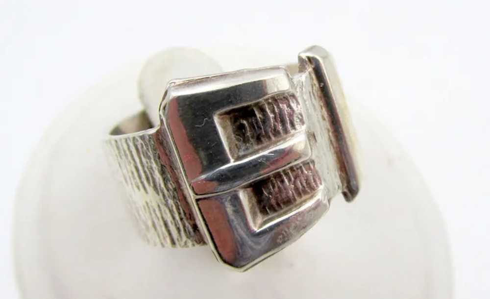 Vintage English Sterling Silver Buckle Ring - US … - image 5