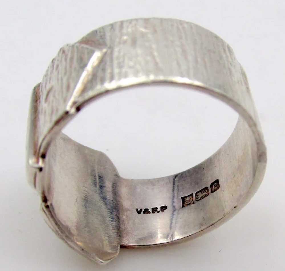 Vintage English Sterling Silver Buckle Ring - US … - image 6