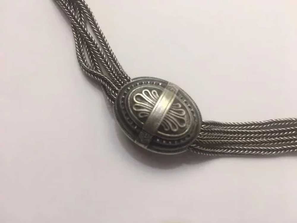 French silver Watch Chain with tassels - image 3