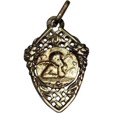 Art Nouveau  French angel Putti Cherub silver pen… - image 1