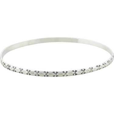 Sterling Silver Bangle Bracelet 8" inch Round 2 1… - image 1