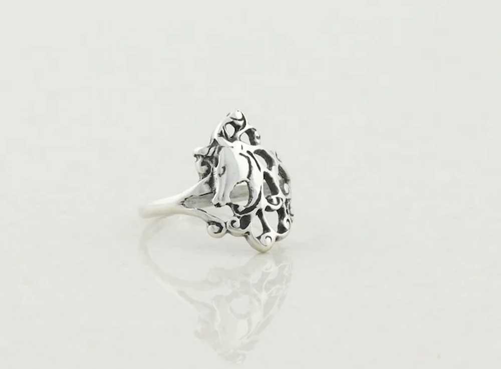 Sterling Silver Unicorn Ring Size 6 3/4 - image 4