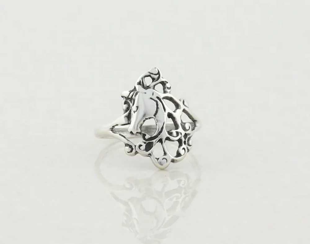 Sterling Silver Unicorn Ring Size 6 3/4 - image 5