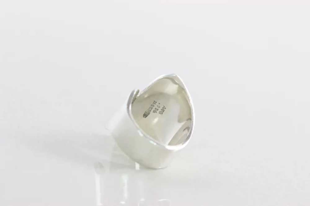 Onyx Ring Sterling Silver Modernist Design Vintag… - image 6