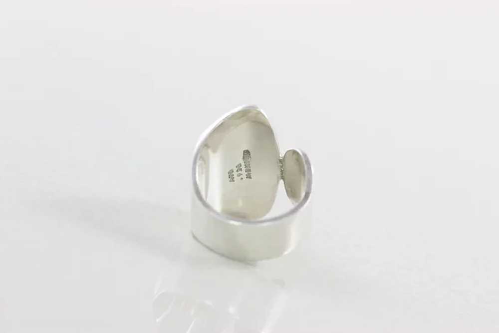 Onyx Ring Sterling Silver Modernist Design Vintag… - image 7