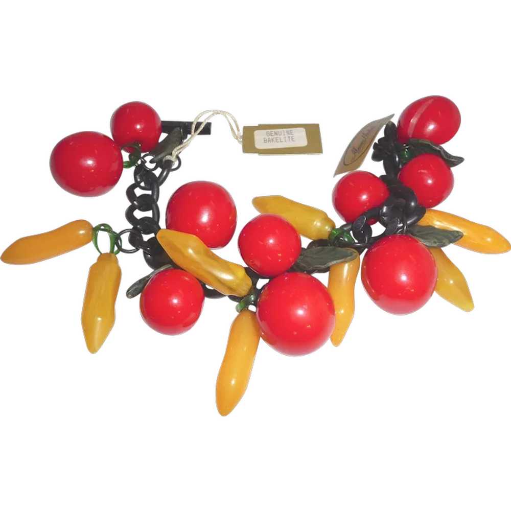 Miriam Haskell Cherries & Bananas Fruit Salad Bak… - image 1