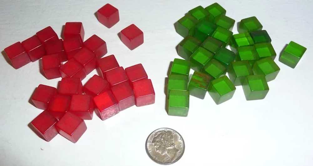 50 Prystal Bakelite Tiny Dice Cubes Undotted New … - image 2