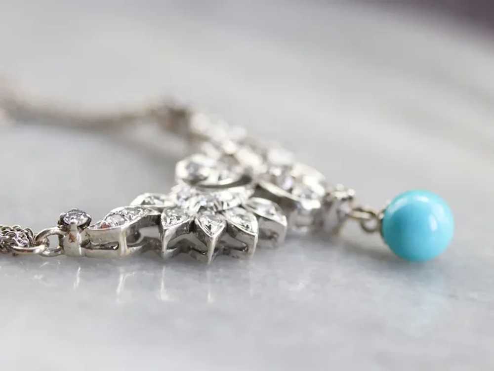 Italian Diamond and Turquoise Necklace - image 5