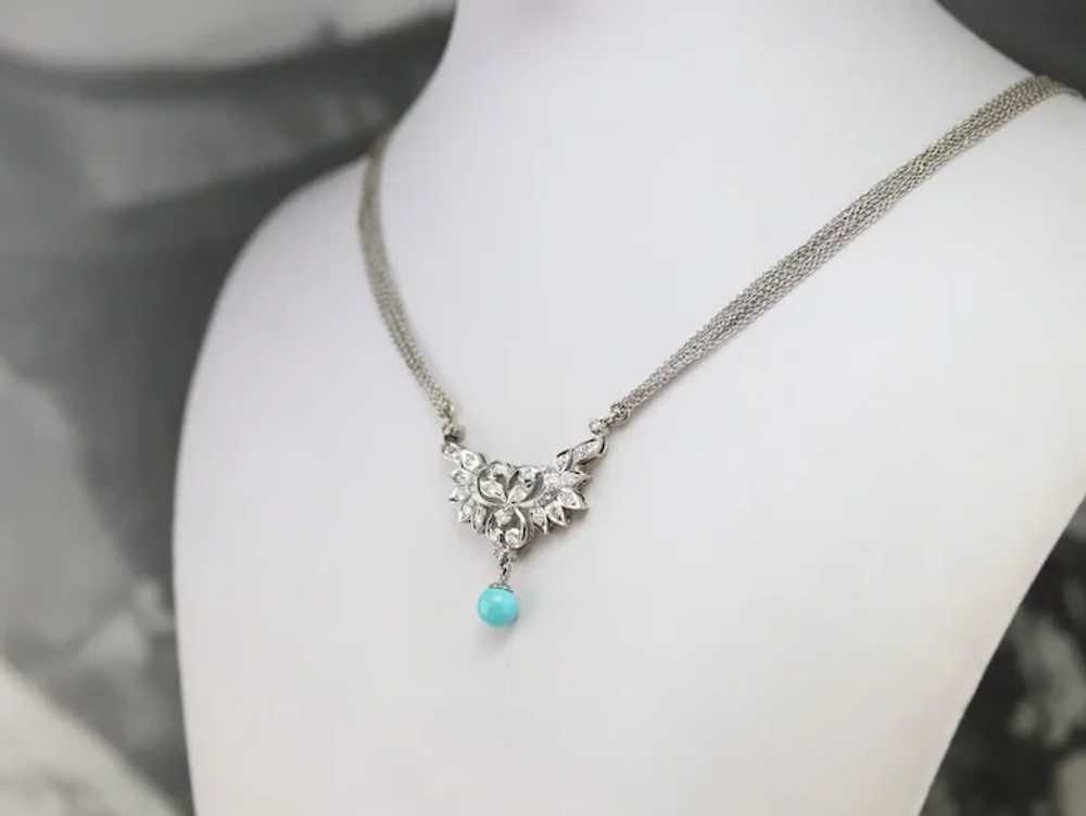 Italian Diamond and Turquoise Necklace - image 9
