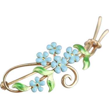 Art Nouveau Floral Honeymoon Pin