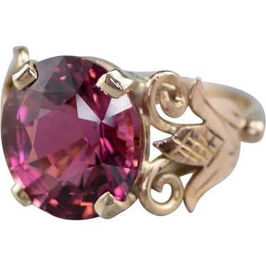 Botanical Pink Tourmaline Solitaire Ring