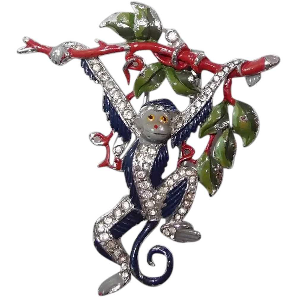 Iconic Trifari Dangling Monkey Clip 1939 by Alfre… - image 1