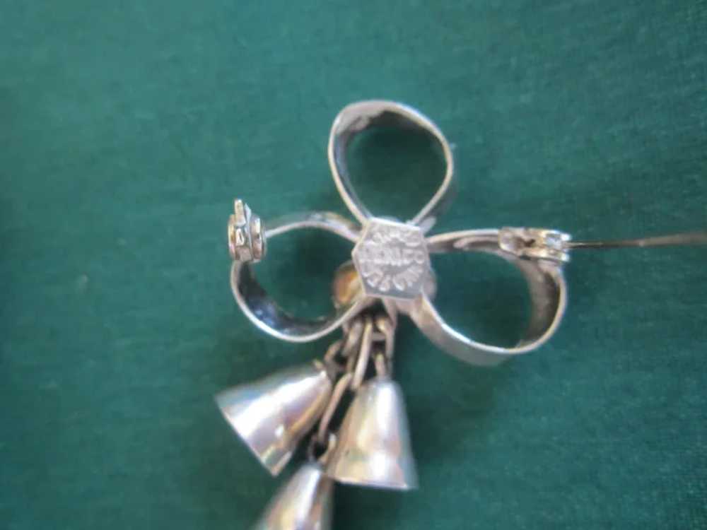 Vintage Sterling Silver Holly Bell Pin/Brooch - M… - image 4