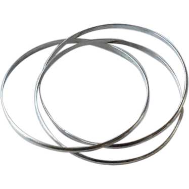 Three Sterling Silver Entwined Bangle Bracelets - image 1