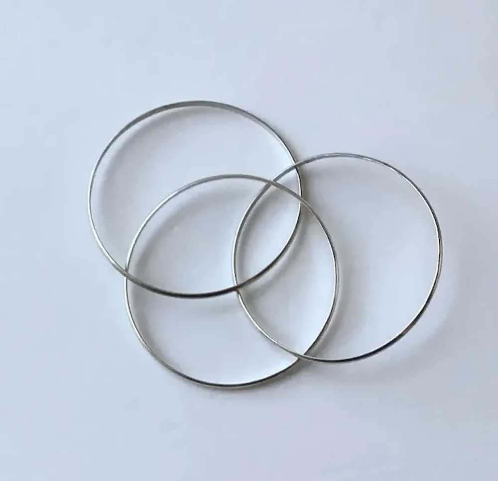 Three Sterling Silver Entwined Bangle Bracelets - image 4