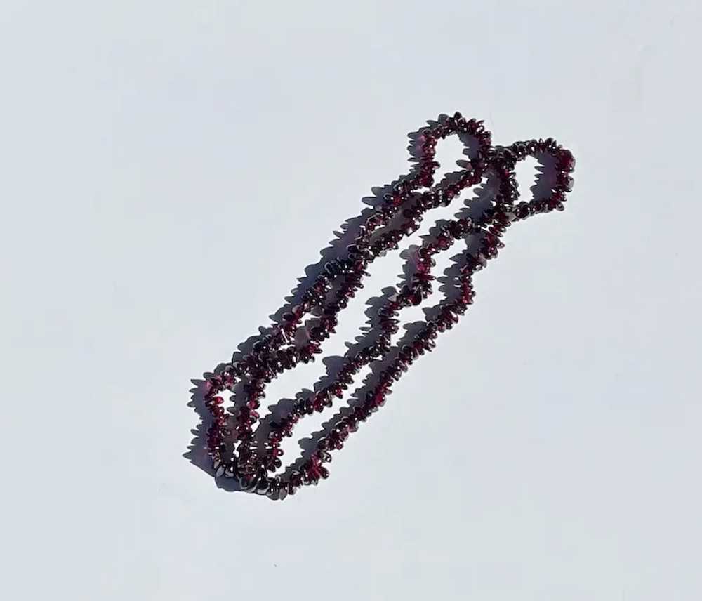 Vintage Garnet Bead Necklace - image 2