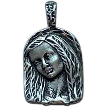 Sterling Silver Pendant Young Girl - image 1