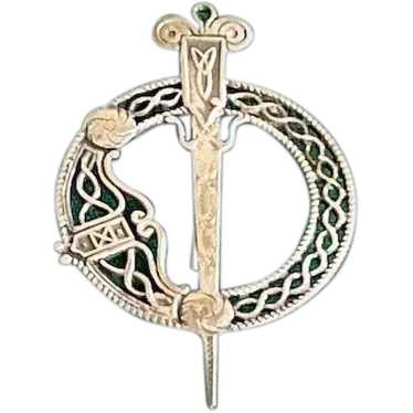 Vintage Sterling Silver Celtic Brooch