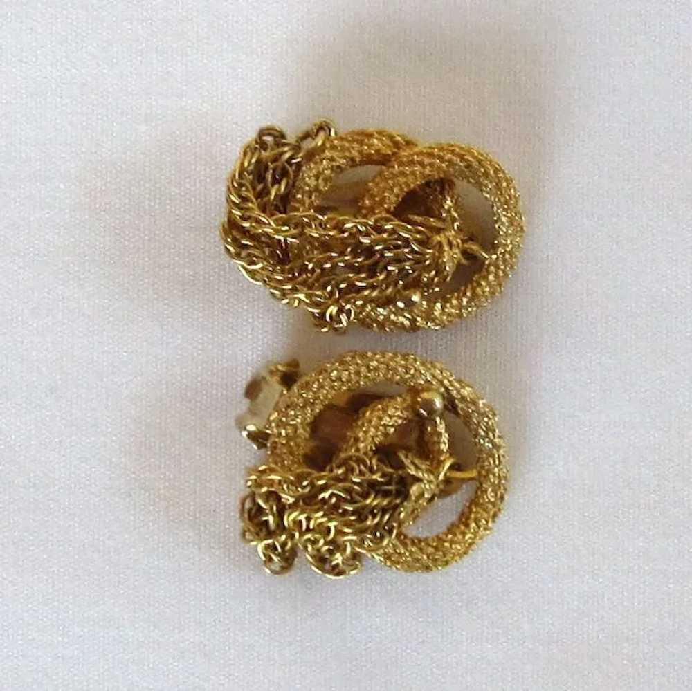 Kramer Vintage Gold Tone Tassel Earrings - image 2