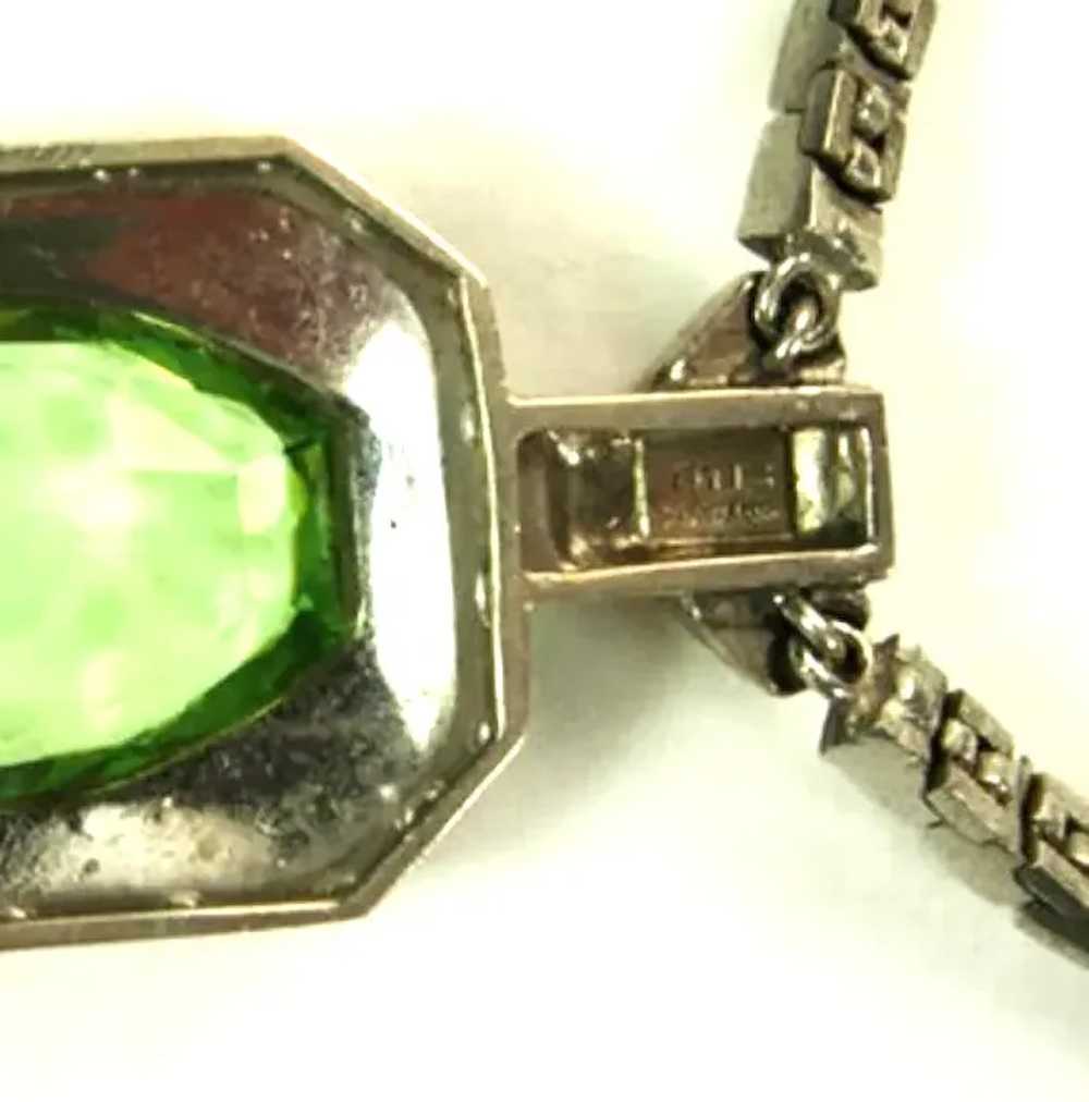 OTIS STERLING 1940's Art Deco Emerald and Diamant… - image 11