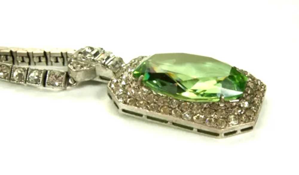 OTIS STERLING 1940's Art Deco Emerald and Diamant… - image 5