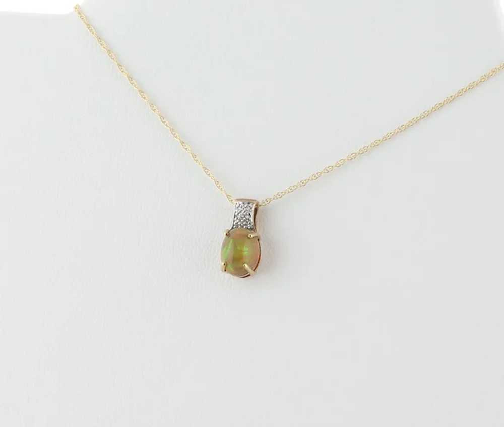 9k Yellow Gold Natural Ethiopian Opal and Diamond… - image 6