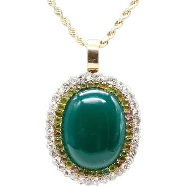 Beautiful Chrysoprase and Peridot Pendant store