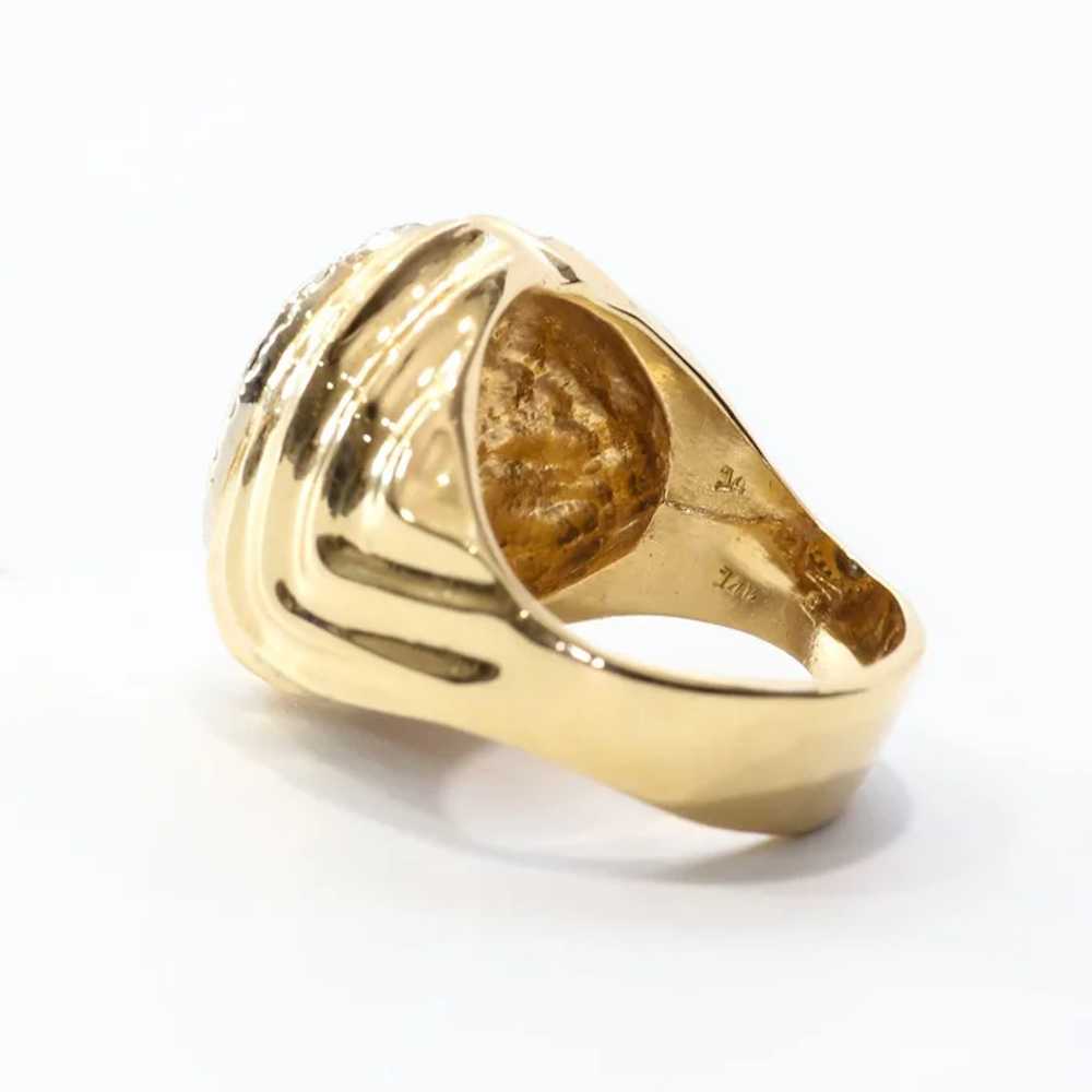 Gent's Vintage 14K Natural Sapphire & Diamond Ring - image 6