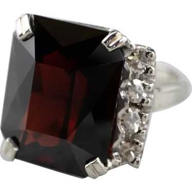 Stunning Garnet and Diamond Cocktail Ring