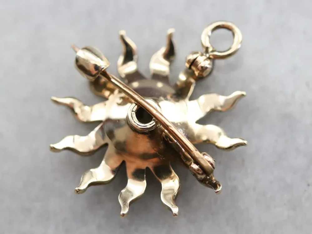 Victorian Seed Pearl Starburst Pin or Pendant - image 5