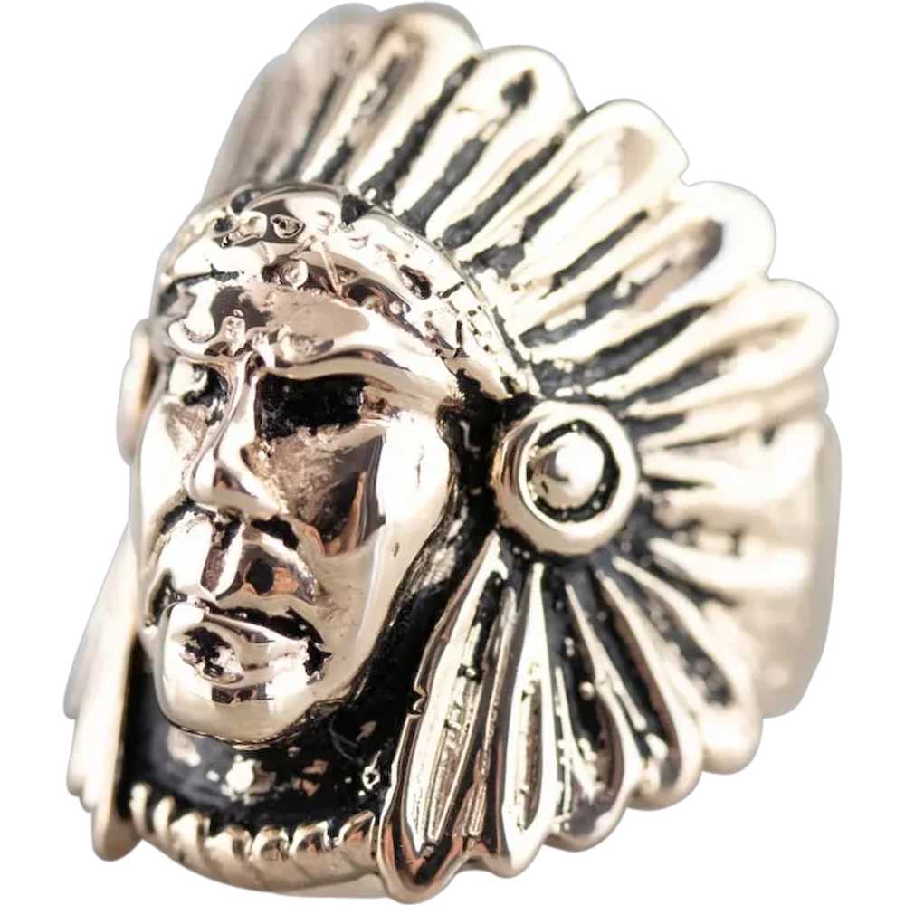 Native American Chief Statement Ring - image 1