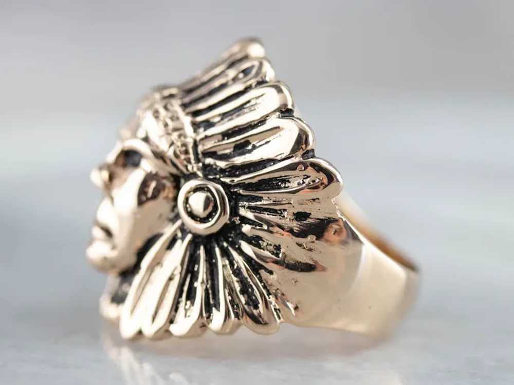 Native American Chief Statement Ring - image 3